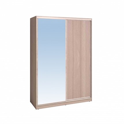 Шкаф 2-х створчатый 1600 Домашний Зеркало/ЛДСП, Ясень шимо светлый в Самаре - изображение