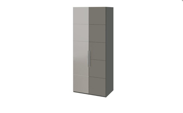 Шкаф Наоми с 1 зеркальной левой дверью, цвет Фон серый, Джут СМ-208.07.04 L в Самаре - изображение