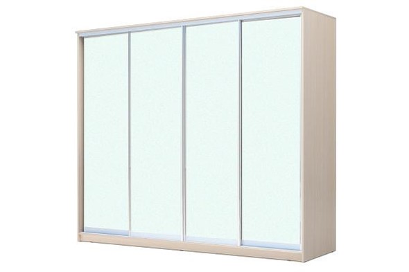 Шкаф 4-х дверный ХИТ 22-24/2-8888, с матовым стеклом, Дуб млечный в Тольятти - изображение