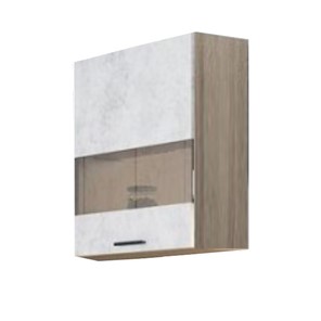 Кухонный шкаф со стеклом Модус, Ш500с/720, цемент светлый в Самаре - предосмотр