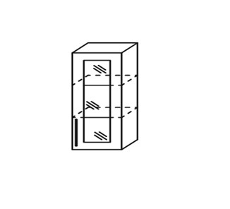 Кухонный шкаф Марибель Мыло, настенный однодверный с полкой со вставкой из стекла 918*300*320, ШНст 300/918 в Тольятти