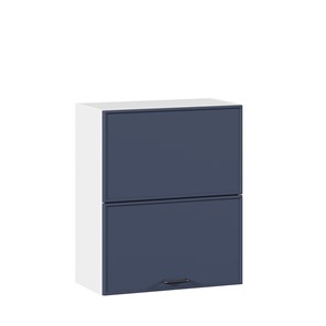 Шкаф навесной горизонтальный 600 комбинированный Индиго ЛД 298.970.000.125, Белый/Тёмно-синий в Самаре - предосмотр