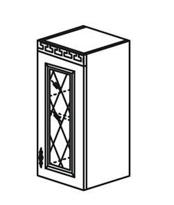 Шкаф кухонный Веста настенный однодверный с полкой со вставкой из стекла 718*500*323мм в Тольятти
