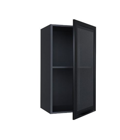Навесной шкаф Герда 400 со вставкой 279.320.000.090 (Чёрный/Чёрный) в Тольятти - изображение 1