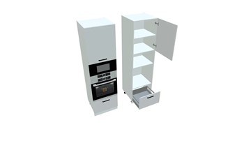 Кухонный шкаф-пенал П7 3, Белое гладкое Ламарти/Белый в Самаре