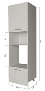 Кухонный шкаф-пенал П7 3, Трансильвания/Белый в Самаре