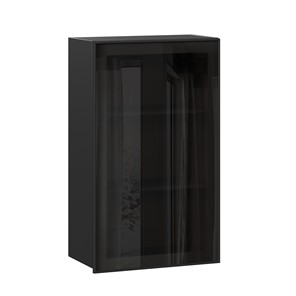 Кухонный шкаф Паола  ЛД 590.450.000.081 600 высокий стекло (Черный/Чёрный) в Тольятти