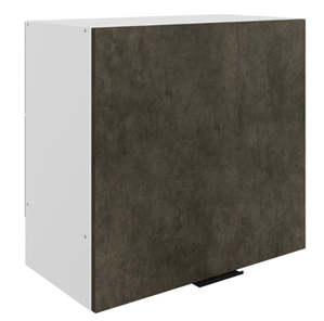 Шкаф навесной Стоун L600 Н566 (1 дв. гл.) (белый/камень темно-серый) в Самаре - предосмотр