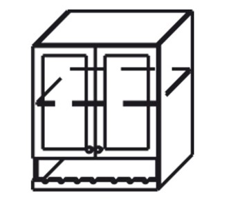 Кухонный шкаф Верона настенный двухдверный с полкой и нишей с планкой 918*800*320 мм, глянец/софт в Тольятти