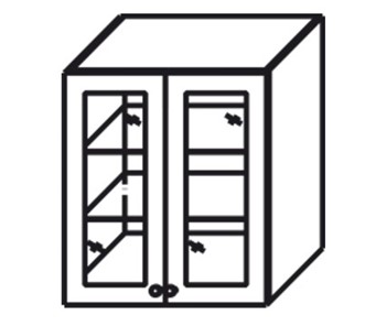 Шкаф на кухню Верона настенный двухдверный с полкой со вставкой из стекла 918*800*320 мм, глянец/софт в Тольятти
