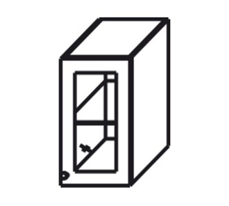 Кухонный шкаф Верона настенный однодверный с полкой со вставкой из стекла 718*300*320 мм, глянец/софт в Самаре