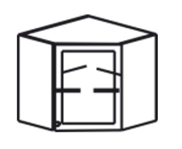 Кухонный шкаф Верона настенный угловой 718*600*600*320 мм без стекла (глухой), матовый в Тольятти