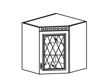 Шкаф кухонный Веста настенный угловой со вставкой из стекла 718*600*600 мм в Самаре