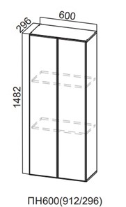 Настенный шкаф-пенал Модерн New, ПН600(720/296), МДФ в Самаре