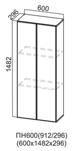 Шкаф-пенал настенный Вельвет, ПН600(912/296) в Самаре