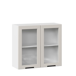 Шкаф кухонный 800 со стеклом Джамис ЛД 296.360.000.107, Белый/Кашмир в Тольятти