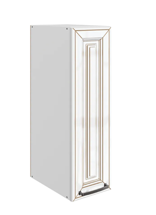 Настенный шкаф Атланта L200 H720 (1 дв. гл.) эмаль (белый/белый глянец патина золото) в Тольятти - изображение