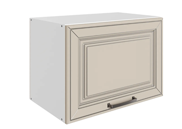 Кухонный навесной шкаф Атланта L500 Н360 (1 дв. гл.) эмаль (белый/сливки патина платина) в Тольятти