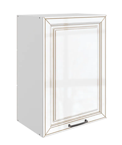Кухонный шкаф Атланта L500 Н720 (1 дв. гл.) эмаль (белый/белый глянец патина золото) в Тольятти - предосмотр