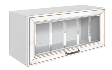 Кухонный шкаф Атланта L800 Н360 (1 дв. рам.) эмаль (белый/белый глянец патина золото) в Тольятти