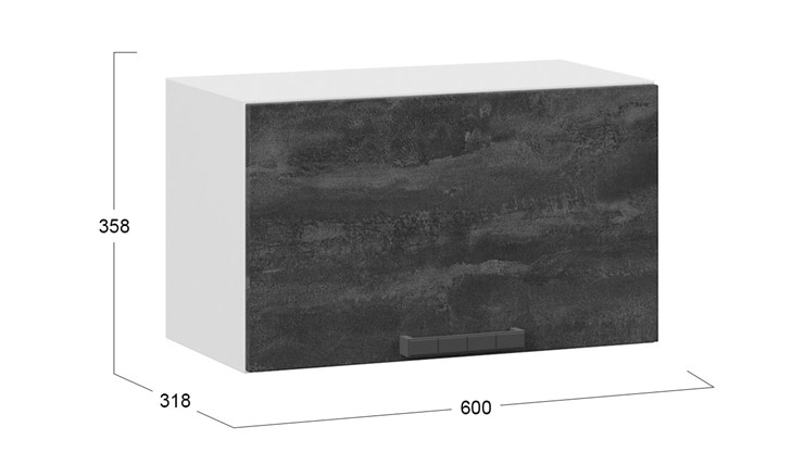 Шкаф на кухню Детройт 1В6Г (Белый/Угольный Камень) в Самаре - изображение 2