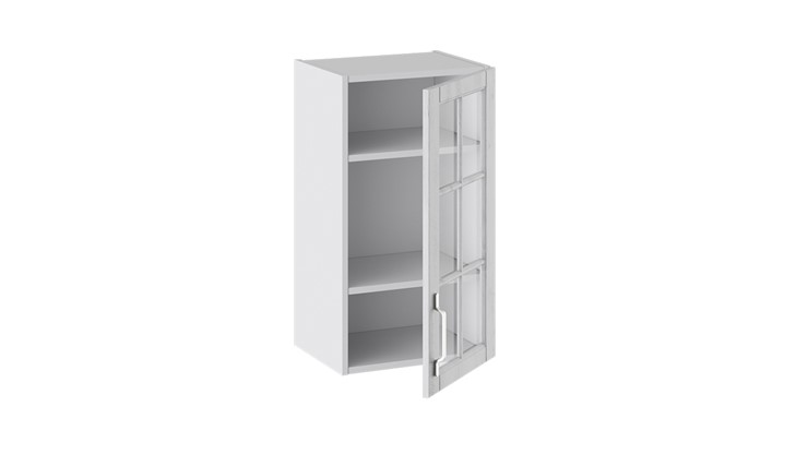 Кухонный шкаф Прованс (Белый глянец/Санторини светлый) со стеклом В_72-40_1ДРс в Самаре - изображение 1