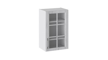 Кухонный шкаф Прованс (Белый глянец/Санторини светлый) со стеклом В_72-45_1ДРс в Самаре