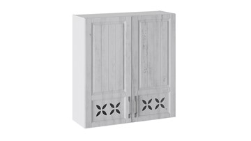 Навесной кухонный шкаф Прованс (Белый глянец/Санторини светлый) В_96-90_2ДРД в Самаре