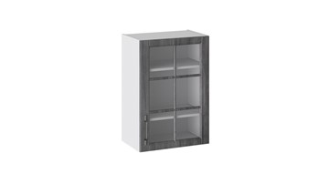 Кухонный шкаф Прованс (Белый глянец/Санторини темный) со стеклом В_72-50_1ДРс в Самаре