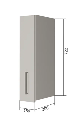 Шкаф на кухню В7 15, Сатин/Белый в Самаре - изображение