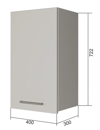 Кухонный шкаф В7 40, Сатин/Белый в Самаре - изображение