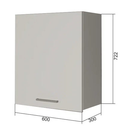 Шкаф настенный В7 60, Сатин/Антрацит в Самаре - изображение