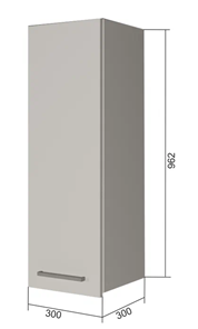 Кухонный навесной шкаф В9 30, Сатин/Антрацит в Самаре