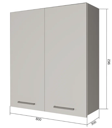 Навесной кухонный шкаф В9 80, Сатин/Белый в Самаре - изображение