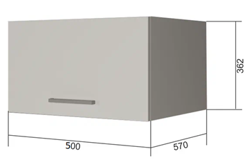 Навесной шкаф ВГ50Г, Белое гладкое Ламарти/Антрацит в Сызрани