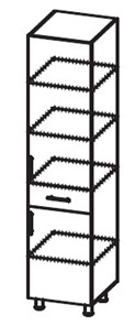 Шкаф-пенал с ящиком Модерн А39 МДФ глянец, металлик, премиум в Самаре - предосмотр