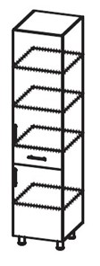 Шкаф-пенал с ящиком Модерн А40 МДФ глянец, металлик, премиум в Сызрани