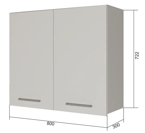 Навесной шкаф ВС7 80, Сатин/Белый в Самаре - изображение