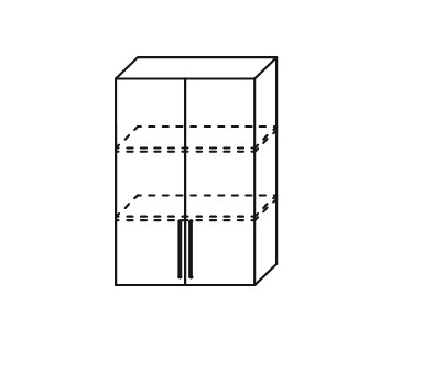 Шкаф кухонный Мыло, настенный двухдверный с полкой 918*600*320, ШН 600/918 в Тольятти - изображение