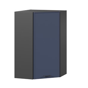Настенный угловой шкаф высокий Индиго ЛД 298.620.000.159, Чёрный/Тёмно-синий в Самаре