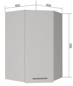 Угловой шкаф на кухню ВУ9, Бетон пайн/Белый в Самаре