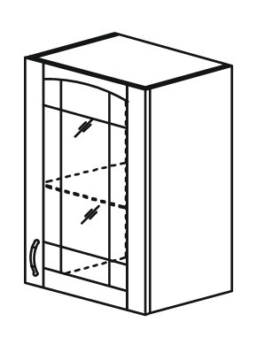 Кухонный шкаф Кантри настенный однодверный с полкой со вставкой из стекла 718*500*320мм в Тольятти - изображение