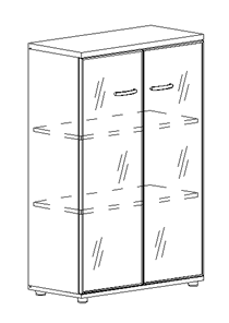Шкаф средний Albero, со стеклом в рамке (78х36,4х119,4) в Самаре
