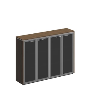 Шкаф для документов средний Velar, дуб табачный, со стеклянными дверьми (183х41х132) ВЛ 323 в Самаре