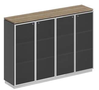 Шкаф для документов средний со стеклянными дверьми в рамке Bravo (180,2х40х124,6) СИ 321 ДС АР ХР в Самаре