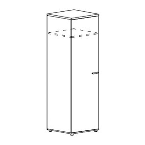 Шкаф для одежды глубокий узкий А4, (60x59x193) белый премиум А4 9312 БП в Тольятти