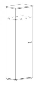 Шкаф для одежды узкий А4, (60x36.4x193) белый премиум А4 9308 БП в Тольятти