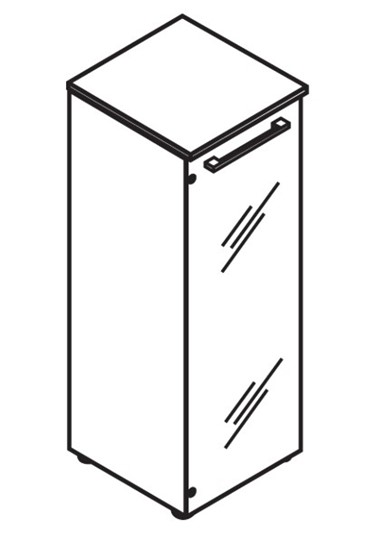 Шкаф средний  со стеклянной дверцей MORRIS Дуб Базель/Венге Магия MMC 42.2 (429х423х1188) в Тольятти - изображение 2