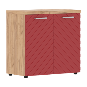 Шкаф TORR LUX TLLC 85.1 с глухими малыми дверьми и топом 854х452х833 Дуб Бофорд / Красный в Самаре