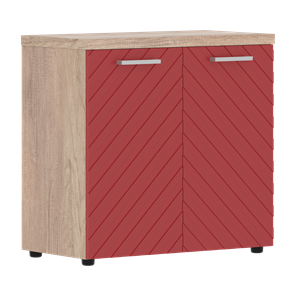 Шкаф TORR LUX TLLC 85.1 с глухими малыми дверьми и топом 854х452х833 Дуб Каньон / Красный в Самаре